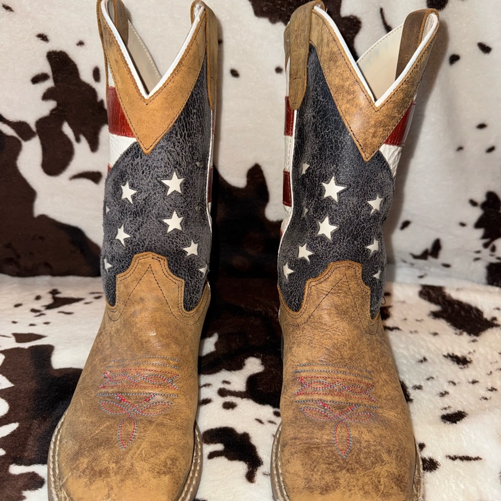 Kids Cowboy Boots | Size 1 | American Flag Patriotic Western Boots